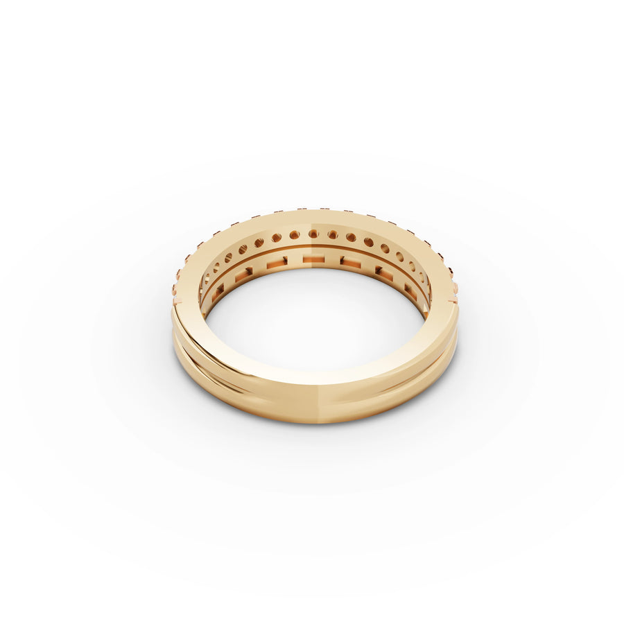 1.03 Ct Round Baguette Half Eternity Band