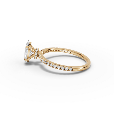 0.98 Ct Marquise Hidden Halo Pavé Ring