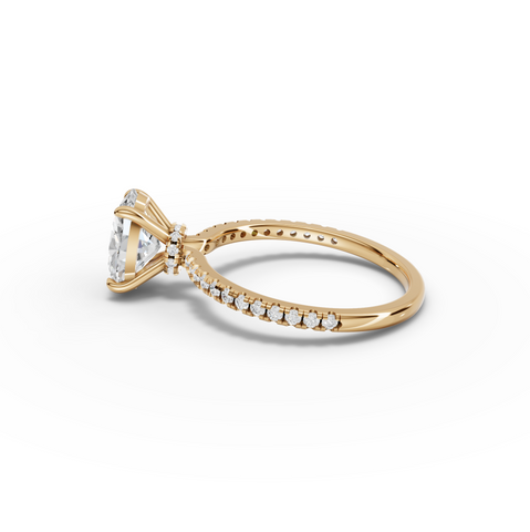 1.73 CT Oval Hidden Halo Pavé Ring