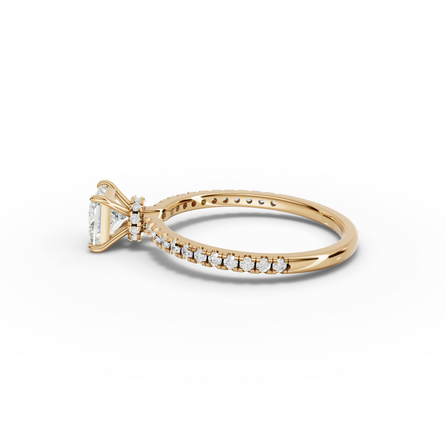 0.98 CT Princess Hidden Halo Pavé Ring