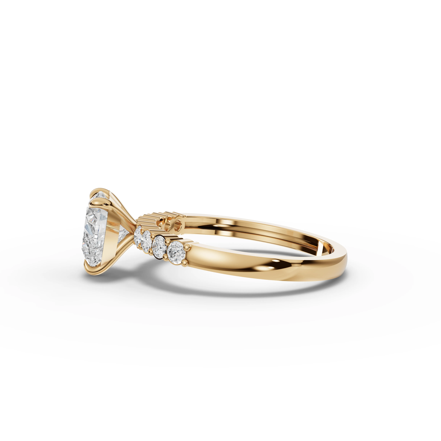 1.24 Ct Heart Pavé Lab Diamond Ring