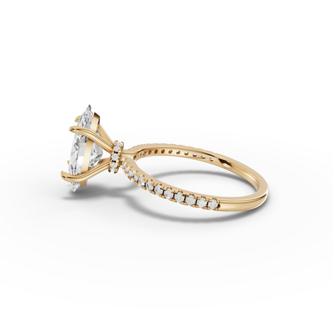 2.23 Ct Marquise Hidden Halo Pavé Ring