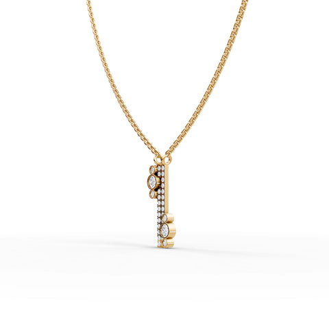 Contemporary Lab-Grown Diamond Bar Pendant, Drop Earrings & Pavé Band Set