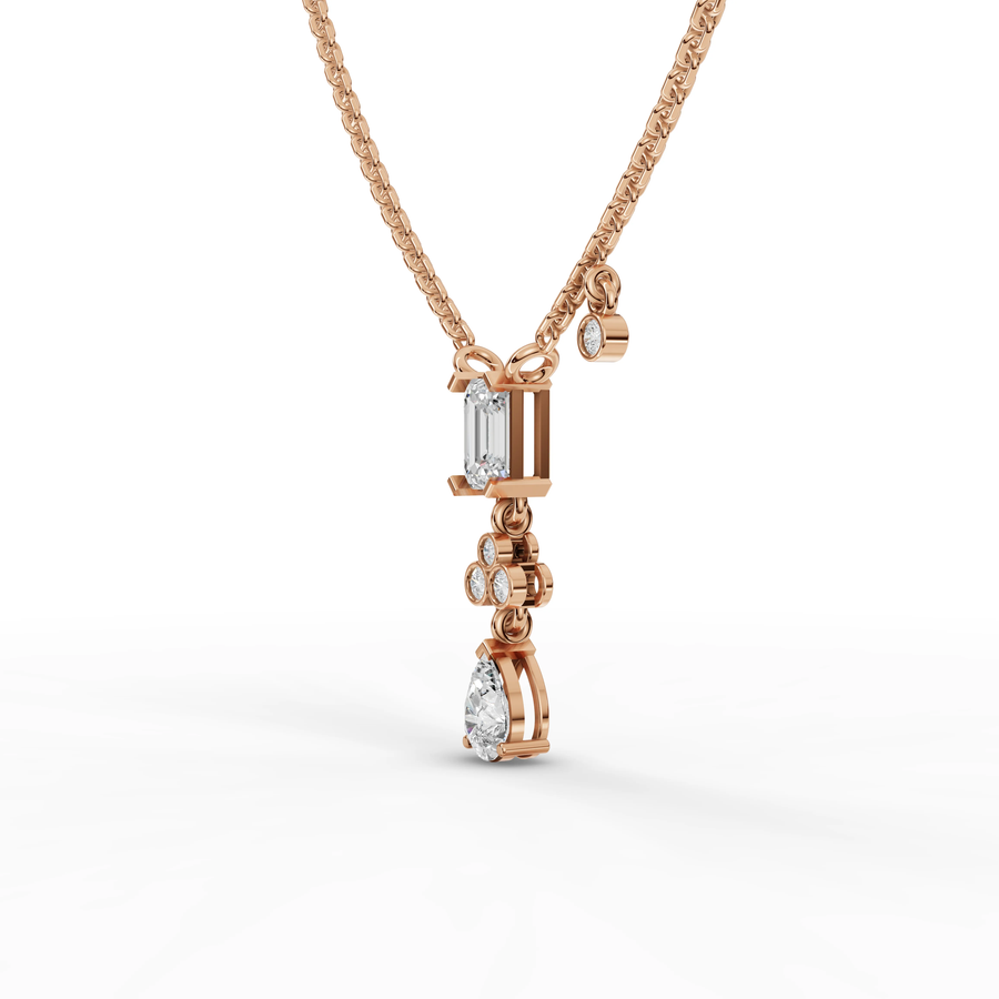 1.55 Ct Emerald & Pear Drop Necklace