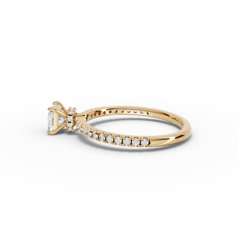 0.73 CT Princess Hidden Halo Pavé Ring