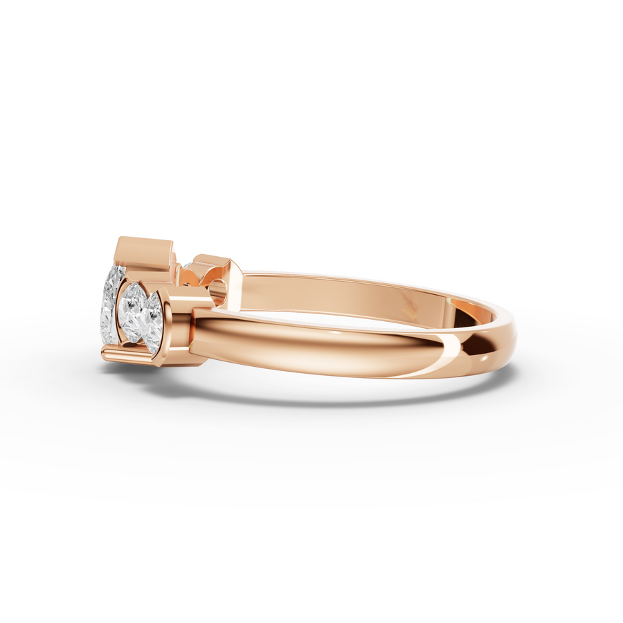 0.76 Ct Pear Lab Diamond Accent Ring
