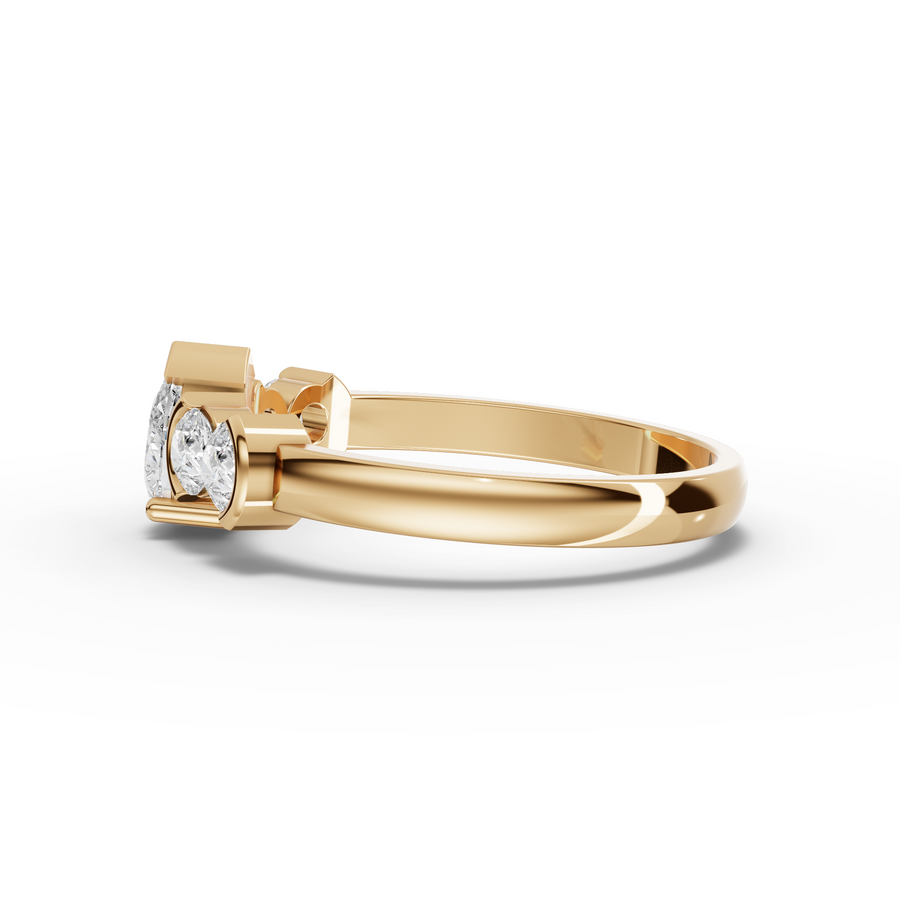 0.76 Ct Pear Lab Diamond Accent Ring