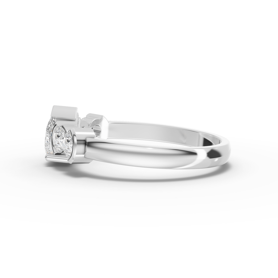 0.76 Ct Pear Lab Diamond Accent Ring