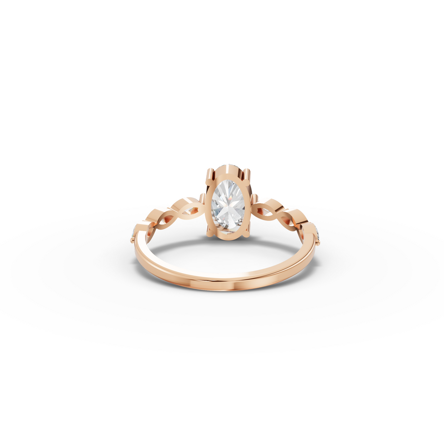 1.31 Ct Oval Solitaire With Side Diamond Ring