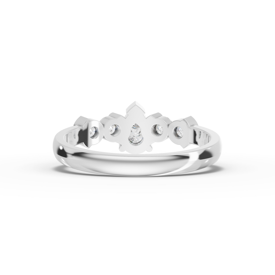 0.76 Ct Pear Lab Diamond Accent Ring