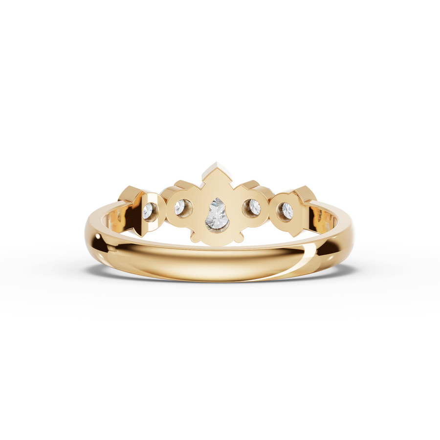 0.76 Ct Pear Lab Diamond Accent Ring