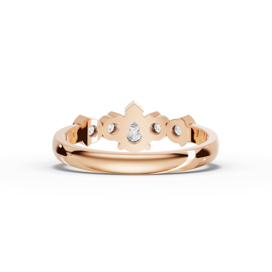 0.76 Ct Pear Lab Diamond Accent Ring