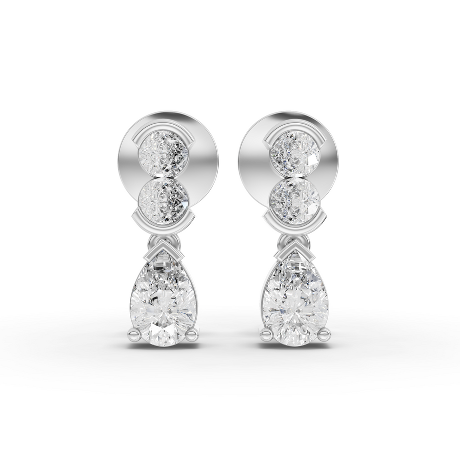 2.43 Ct Pear & Round Lab Diamond Jewelry Set