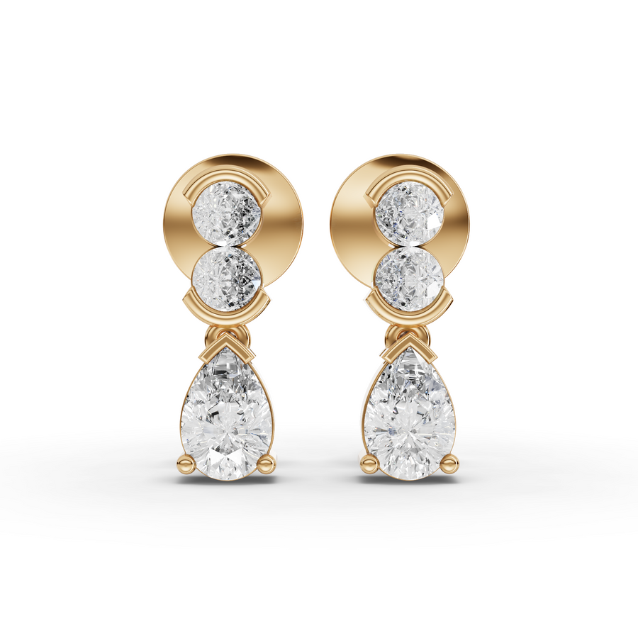 2.43 Ct Pear & Round Lab Diamond Jewelry Set
