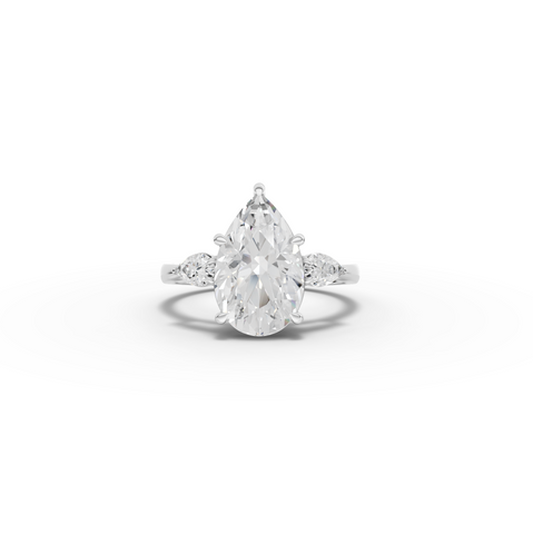 3.83 CT Pear Three-Stone Lab Diamond Ring