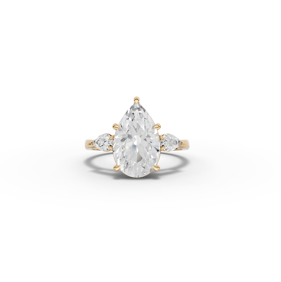 3.83 CT Pear Three-Stone Lab Diamond Ring