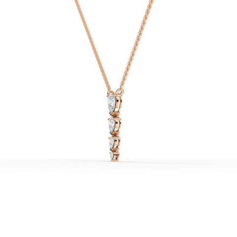 1.28 Ct Vertical Pear Drop Lab Diamond Pendant Necklace