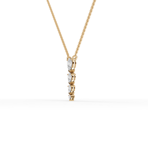 1.28 Ct Vertical Pear Drop Lab Diamond Pendant Necklace