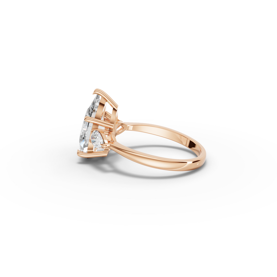 3.83 CT Pear Three-Stone Lab Diamond Ring