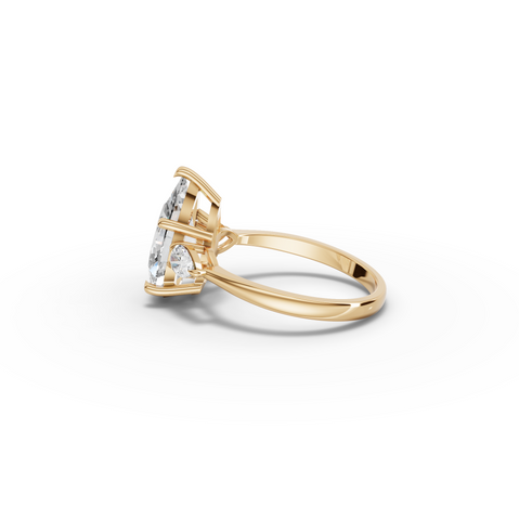 3.83 CT Pear Three-Stone Lab Diamond Ring