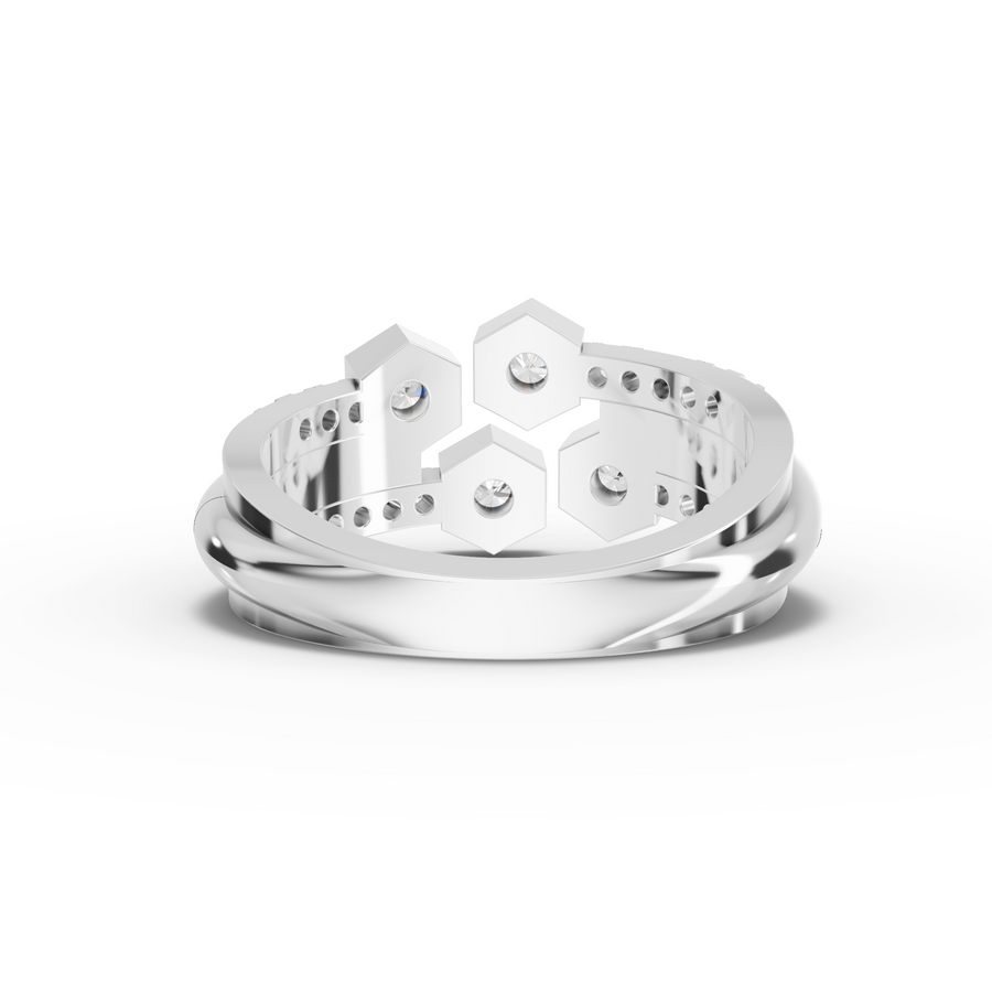 1.52 Ct Hexagon Round Lab Diamond Set