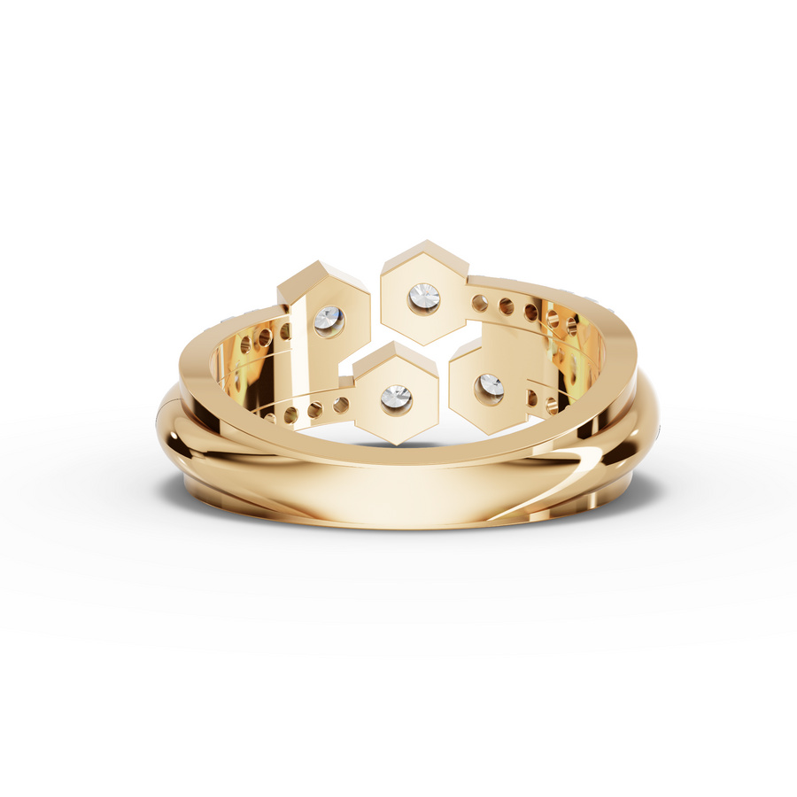 1.52 Ct Hexagon Round Lab Diamond Set