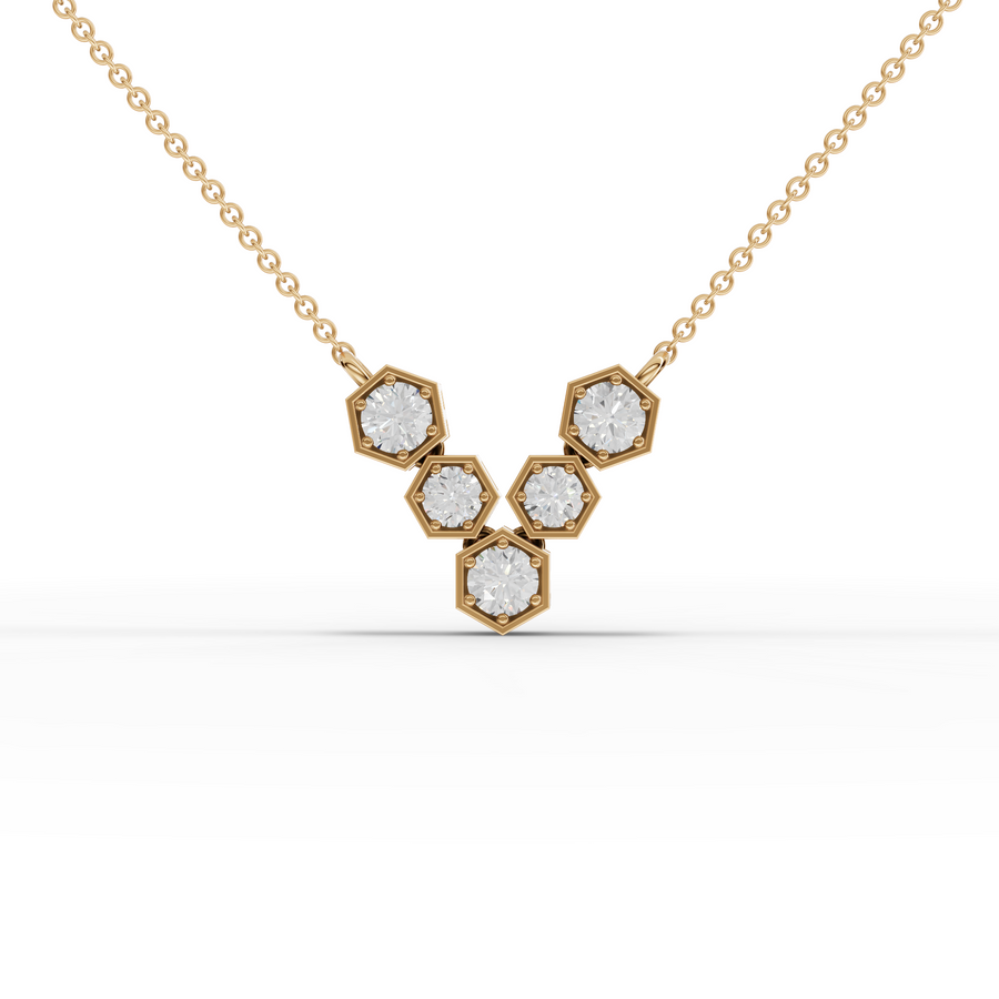 2.62 Ct Hexagon Round Lab Diamond Set