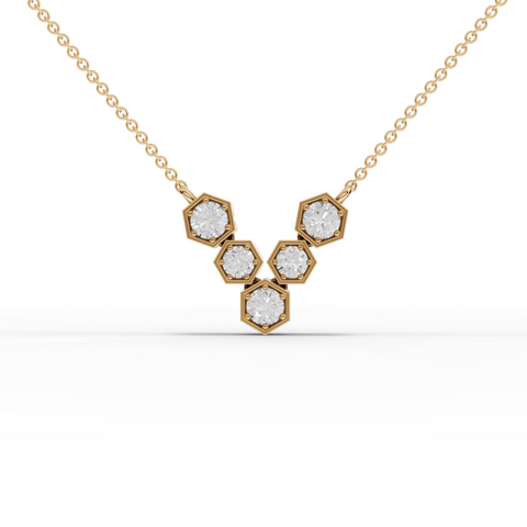 Lab-Grown Diamond Hexagon Cluster Necklace