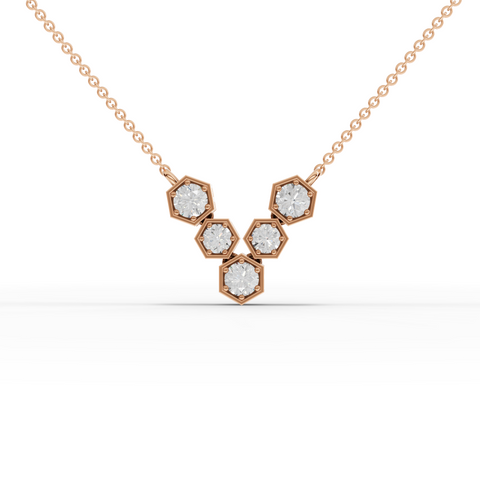 Lab-Grown Diamond Hexagon Cluster Necklace