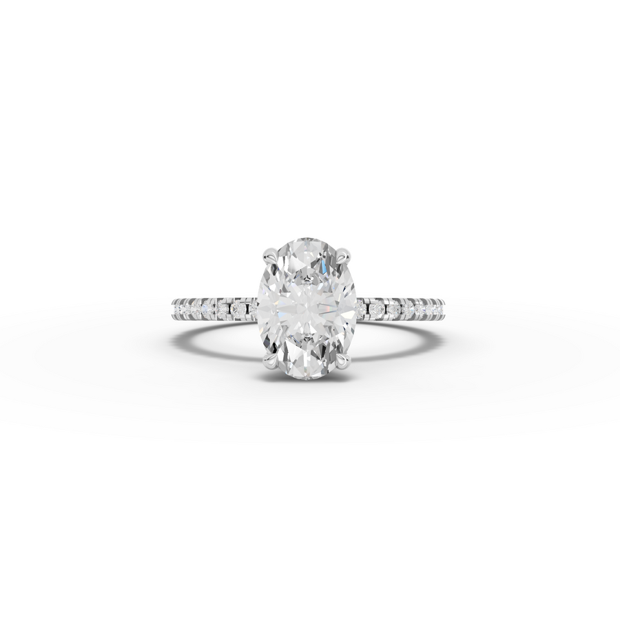 1.73 CT Oval Hidden Halo Pavé Ring