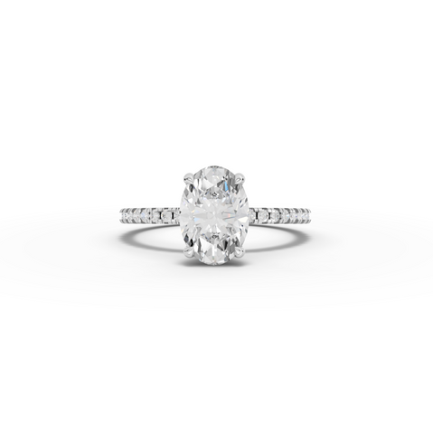 1.73 CT Oval Hidden Halo Pavé Ring