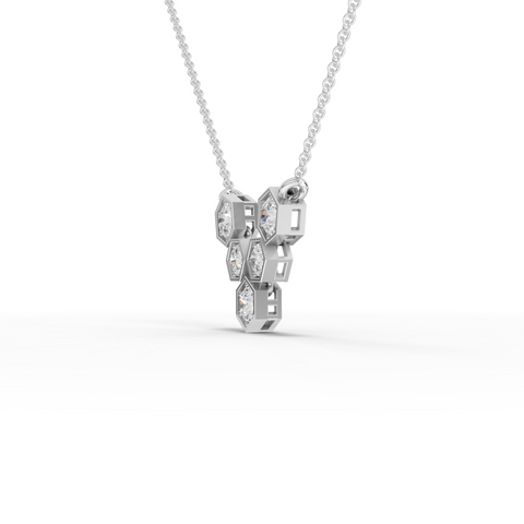 Lab-Grown Diamond Hexagon Cluster Necklace