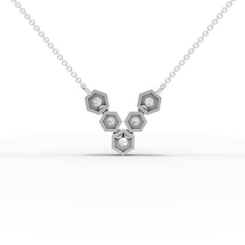 Lab-Grown Diamond Hexagon Cluster Necklace