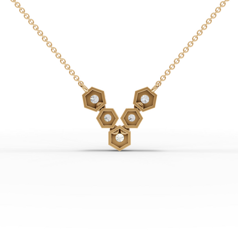 Lab-Grown Diamond Hexagon Cluster Necklace