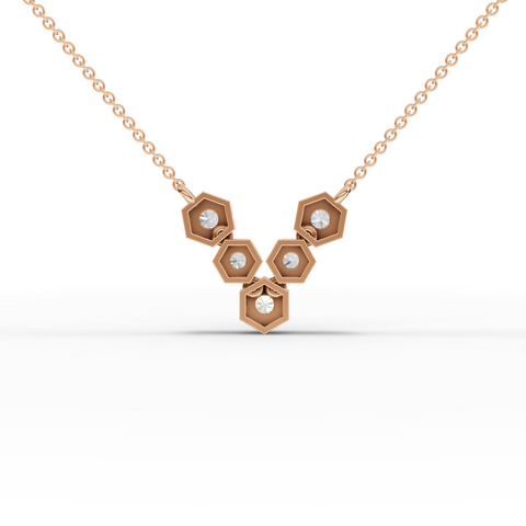 Lab-Grown Diamond Hexagon Cluster Necklace