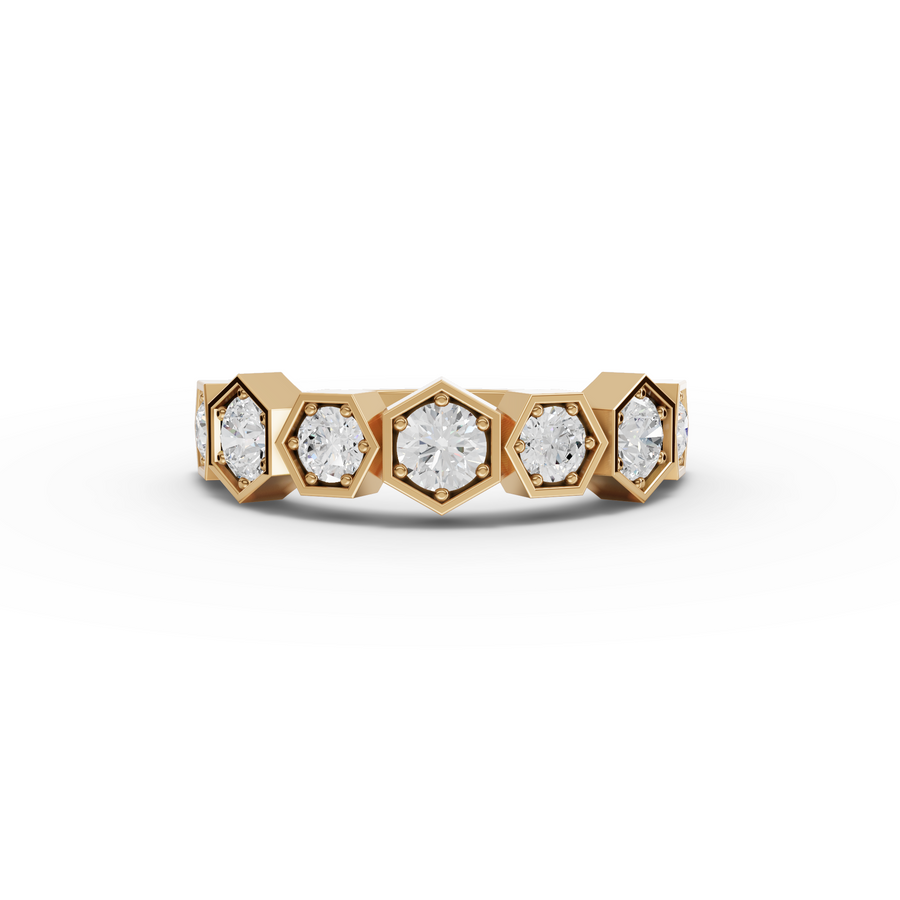 2.62 Ct Hexagon Round Lab Diamond Set