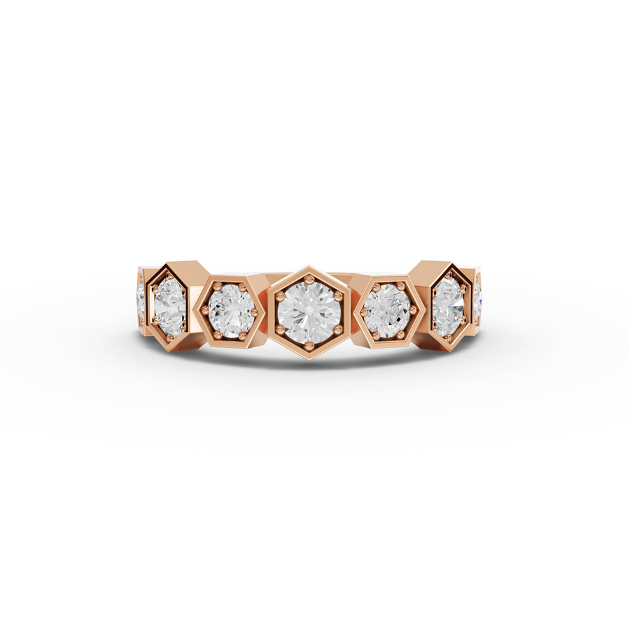 2.62 Ct Hexagon Round Lab Diamond Set