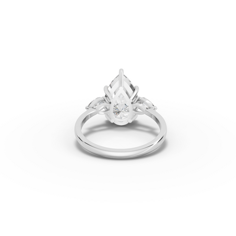 3.83 CT Pear Three-Stone Lab Diamond Ring
