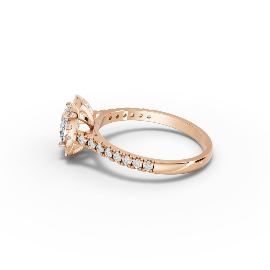 1.37 Ct Cushion Halo Lab Grown Diamond Ring