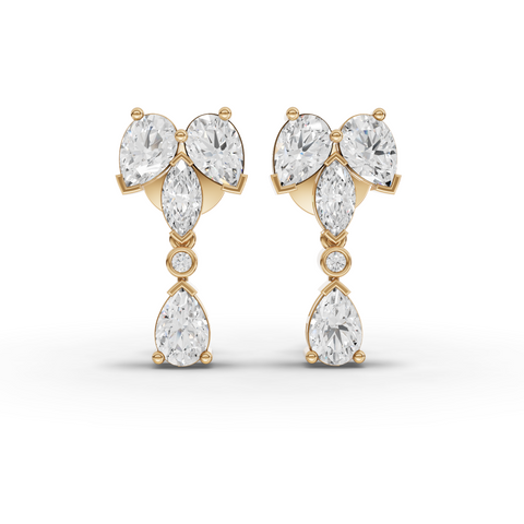 6.94 Ct Marquise & Pear Cascade Lab Diamond Jewelry Set