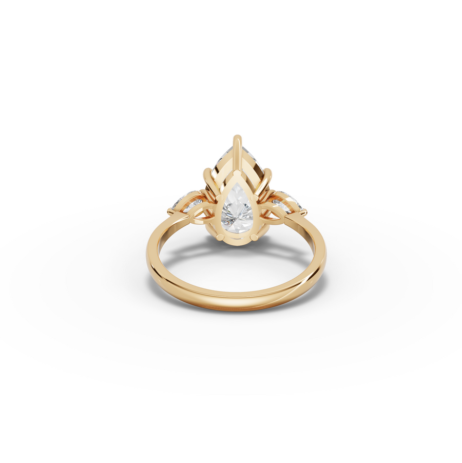 3.83 CT Pear Three-Stone Lab Diamond Ring