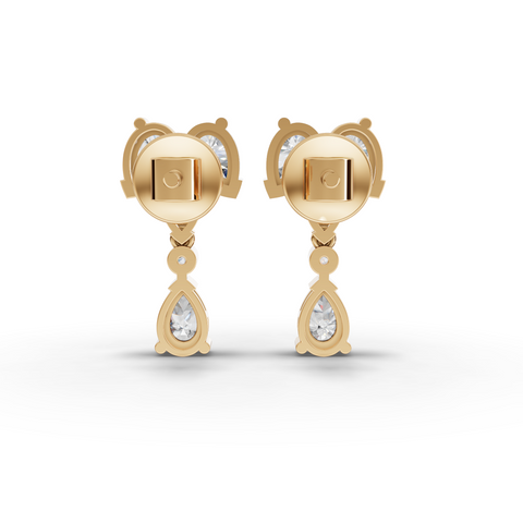 2.50 Ct Lab-Grown Marquise & Pear Diamond Cascade Drop Earrings