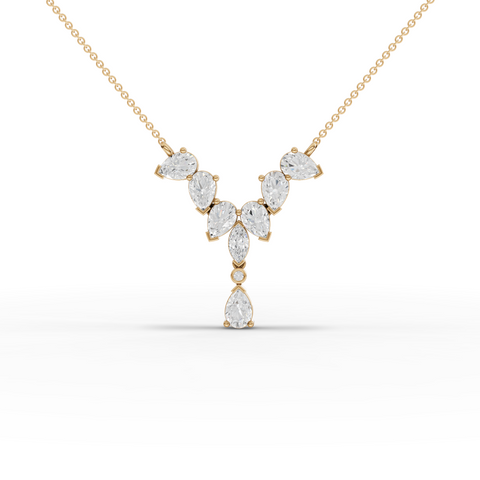 قلادة متدلية مرصعة بالألماس الماركيز والكمثرى المصنّع مخبرياً