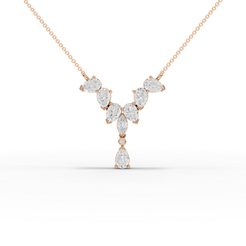 قلادة متدلية مرصعة بالألماس الماركيز والكمثرى المصنّع مخبرياً