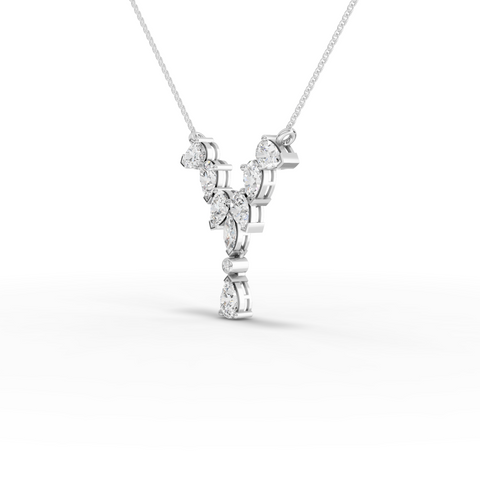 قلادة متدلية مرصعة بالألماس الماركيز والكمثرى المصنّع مخبرياً