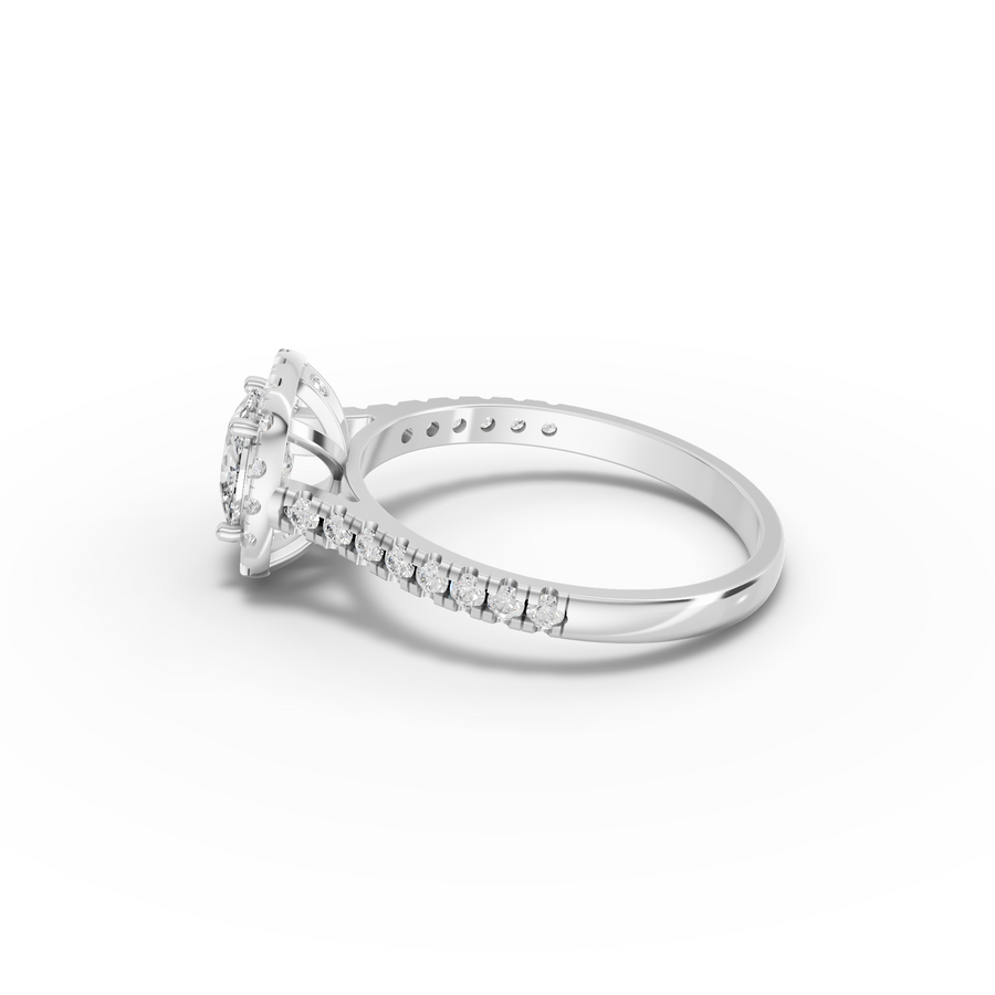 1.37 Ct Cushion Halo Lab Grown Diamond Ring