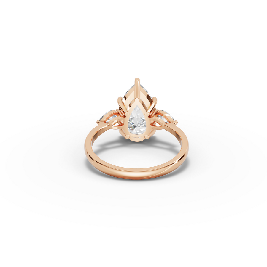 3.83 CT Pear Three-Stone Lab Diamond Ring
