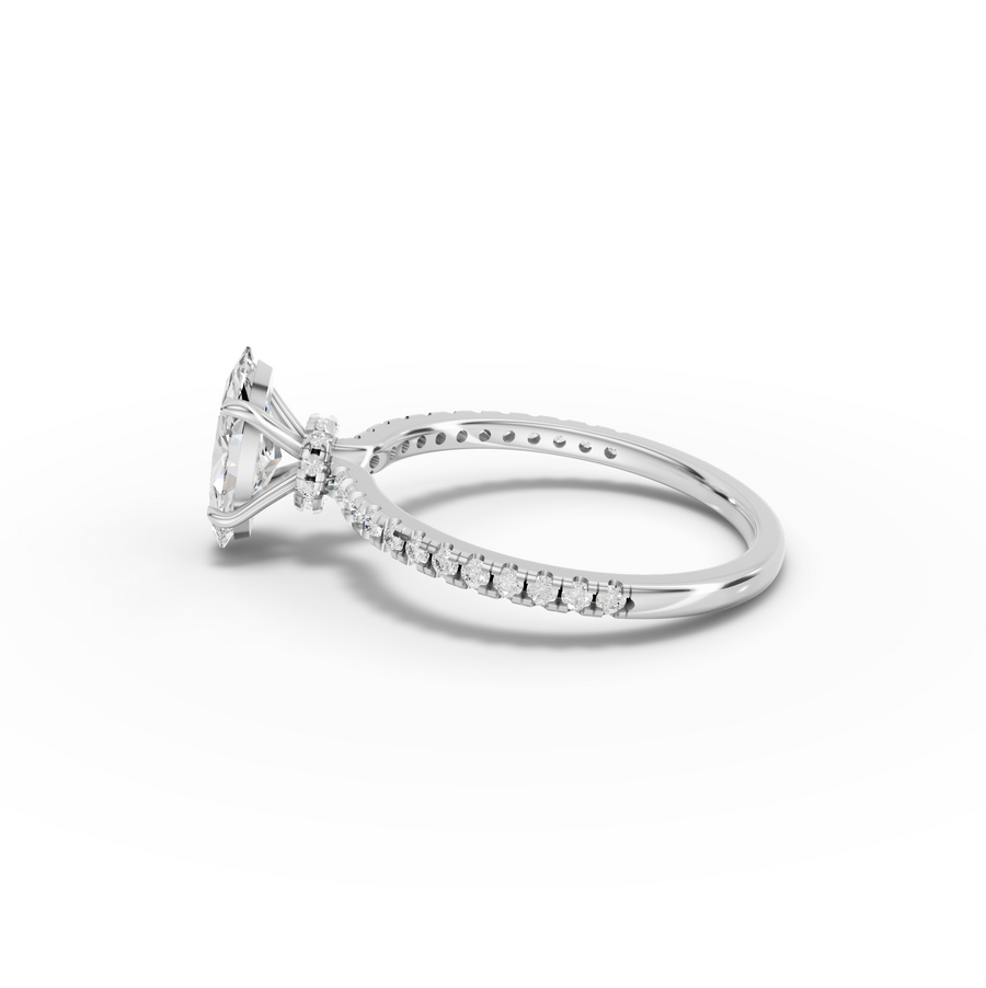 0.98 Ct Marquise Hidden Halo Pavé Ring