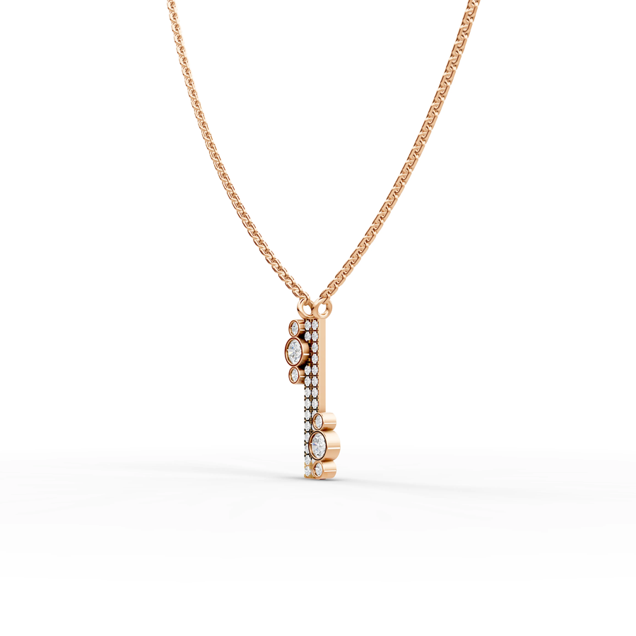 0.52 Ct Round Bezel Pavé Necklace