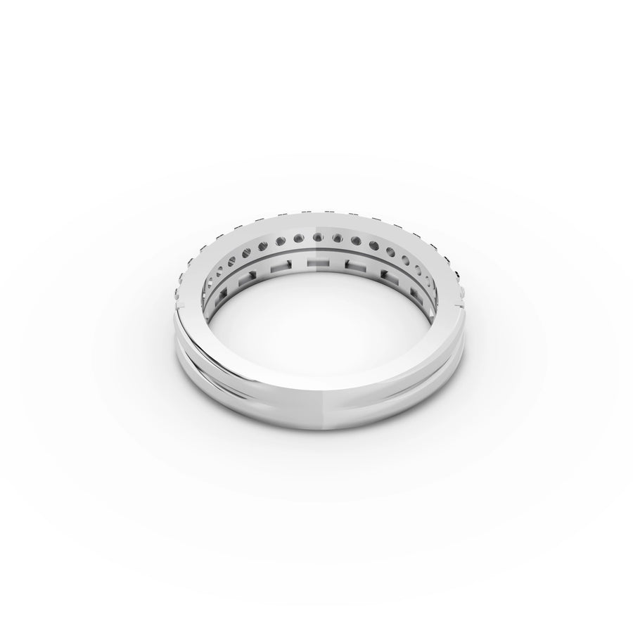 1.03 Ct Round Baguette Half Eternity Band